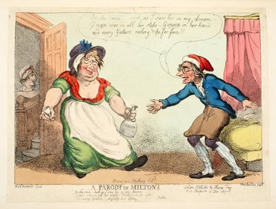 Una parodia su Milton, pub. 1807 da Thomas Rowlandson